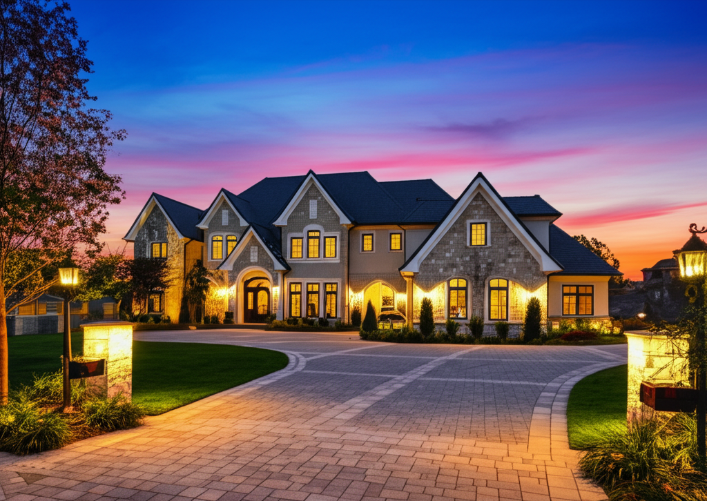 Beautiful home with masonry work