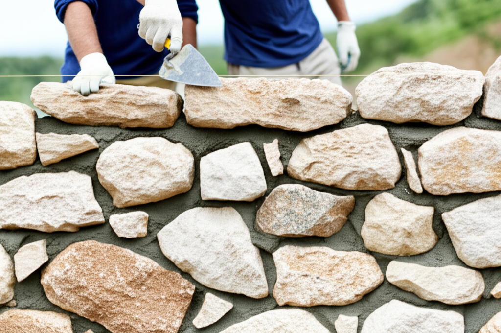 Stone wall construction